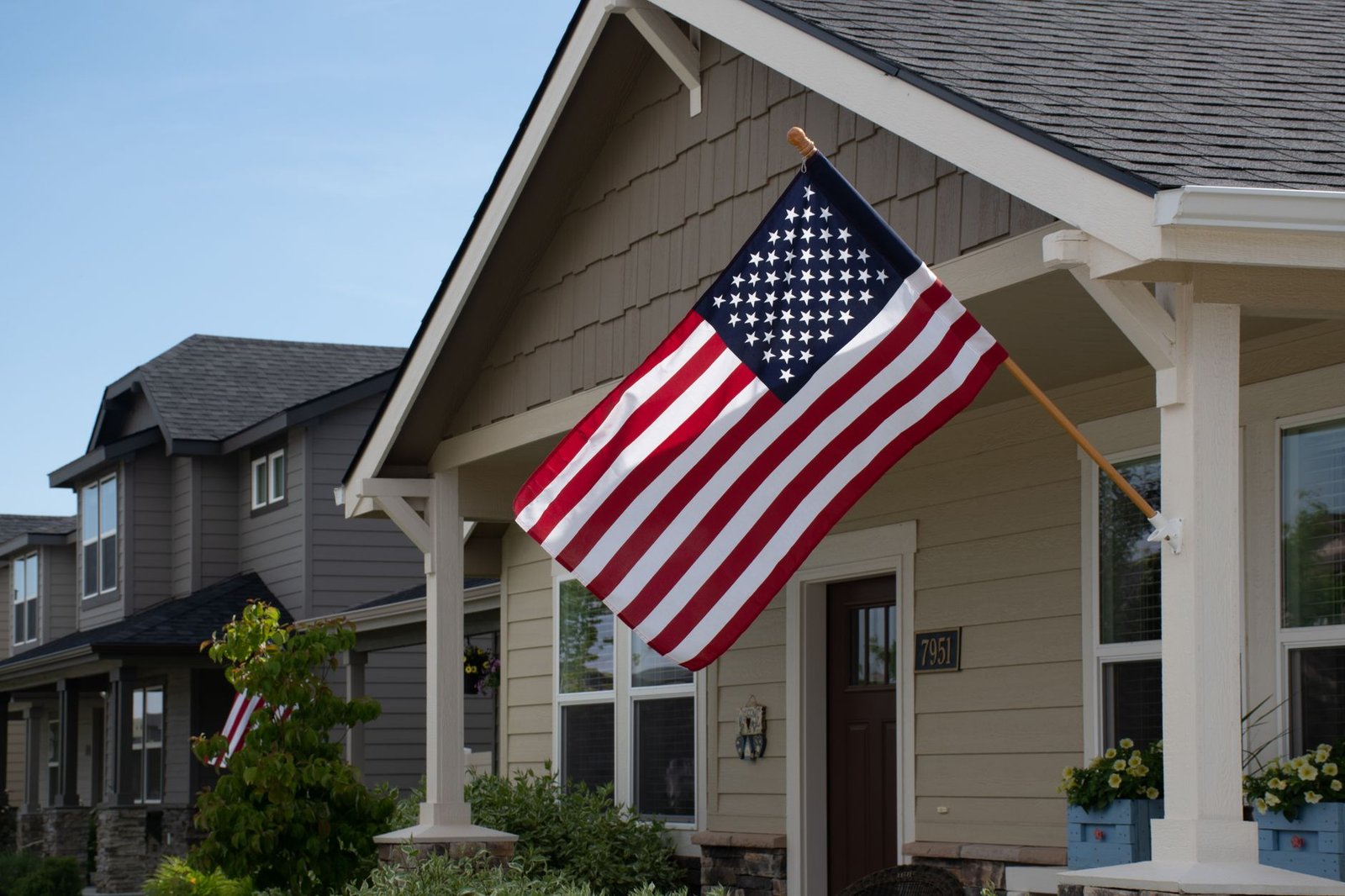 American flag at the home of a veteran family learning about burn pit exposure VA benefits